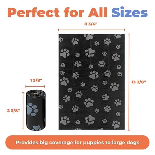 Best Pet Supplies Poop Bags for Dogs - Black, 150 Count | Scented, Leak-proof, Easy-Tear perforations, 15 Thick Bags per roll, Outdoor Walking & Travel, Fits Standard Holders thumbnail 2