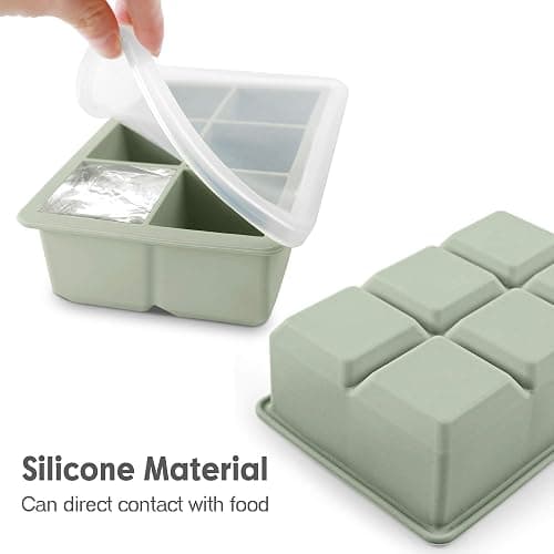 Excnorm Silicone Ice Cube Trays 3 Pack - Large Size Silicone Ice Cube Molds with Leak Proof Removable Lid Square Ice Cube Tray And BPA Free for Cocktail,Whiskey, Stackable Flexible Ice thumbnail 2