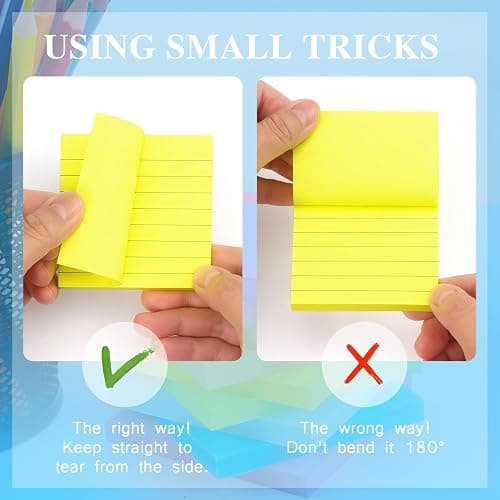 Early Buy Lined Sticky Notes with Lines 3x3 Self-Stick Notes 9 Bright Color 9 Pads, 70 Sheets/Pad thumbnail 6