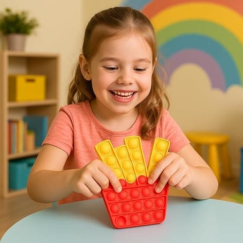 Ranzah Pop Fidget Toy Push Pop Bubble Sensory Toy For Kids And Adults Travel Poppet Toy Squishy Toy For Gifts & Parties ADHD Stress & Anxiety Relief Toy Squeeze Toddler Toy (French Fries) thumbnail 6