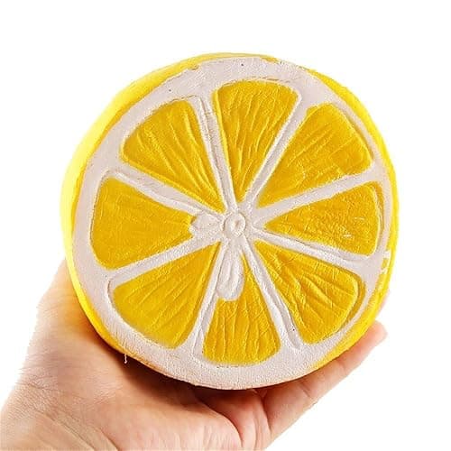 Jumbo squishies by Gyoby - Super Soft Squishy Toys Slow Rising Lemon Fruit Anti Stress Fidget - Stress Reliever Squeeze - Soft and Cute Squishies Toy - Squishy Kawaii - for Kids and Adults (Yellow) thumbnail 5