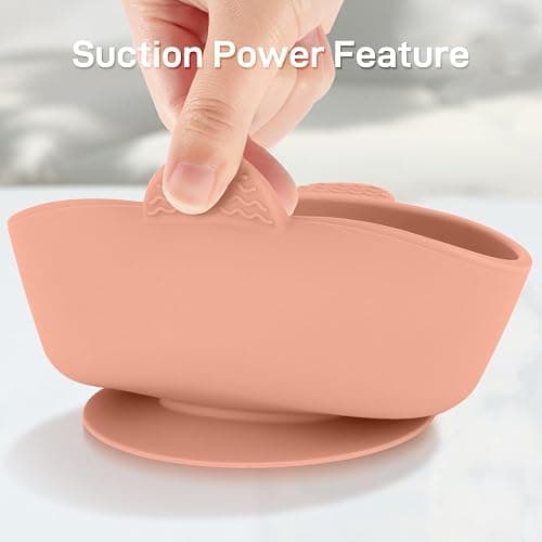 Eascrozn 3 Pack Baby Bowls with Suction and 3 Pack Baby Spoons, BPA Free, Silicone Baby Feeding Set for Babies Toddler Kids, Microwave and Dishwasher Safe thumbnail 5