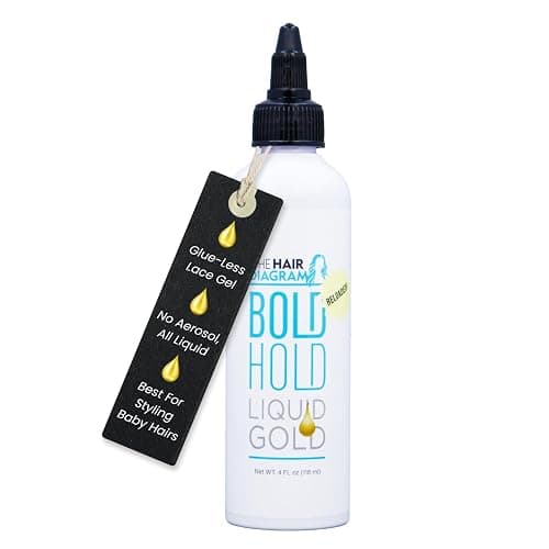 The Hair Diagram - Bold Hold Liquid Gold Reloaded - Glueless Lace Gel - Temporary Hold for Wigs and Hair Systems - Styling Agent for Baby Hairs - Non Toxic - Water Based Formula - 4oz - Image 1