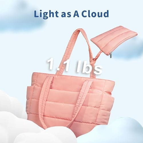 TOPDesign Puffer Tote Bag for Women, Lightweight Puffy Handbag with Compartments, Quilted Shoulder Bag for Work, Travel, Gym thumbnail 4