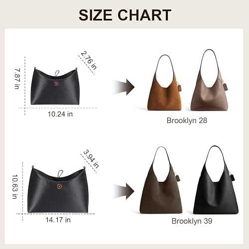 ZTUJO Purse Organizer Insert For Coach Brooklyn 28 and 39 (Black, For Brooklyn 28) thumbnail 2