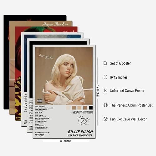 KUNYOS A Set Of 6 Poster (Unframed) Album Cover Posters Music Canvas Posters 08x12inch(20x30cm) Style-4 thumbnail 7