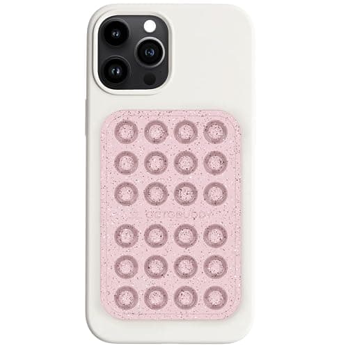 OCTOBUDDY Diamonds - Silicone Suction Phone Case Adhesive Mount - Hands-Free Grip with 24 Suction Cups for Videos & Selfies - 2.6" x 3.9", Pink Star - Image 1
