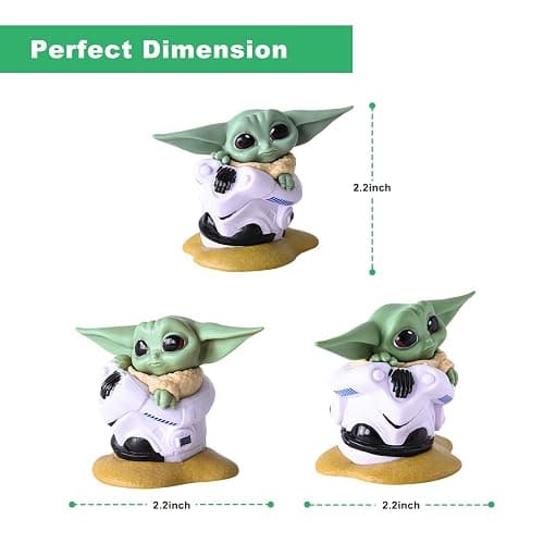 PAZATAO Baby Yoda Gifts,Baby Yoda Action Figure 2.2-Inch,Baby Yoda Doll,Baby Yoda Toys for Kid, Souvenir Desk Decoration for Adult(6 Pack) thumbnail 3
