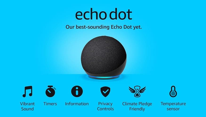 Echo Dot (Newest gen) | Big vibrant sound Wi-Fi and Bluetooth smart speaker with Alexa | Charcoal - Charcoal - Device Only thumbnail 9