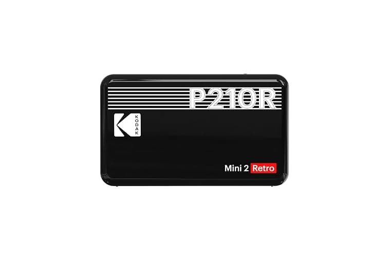 KODAK Mini 2 Retro 2x3 Portable Photo Printer, 4PASS, 38 Sheets, Black | Bluetooth, iPhone & Android Smartphone Compatible, Smudge-Proof, Water-Resistant, Fade-Resistant thumbnail 2