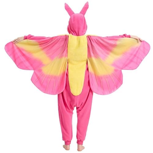AMAMHAHAVA Rosy Maple Moth Onesie for Adults Halloween Cosplay Costume One-Piece Pajamas for Women and Men thumbnail 6