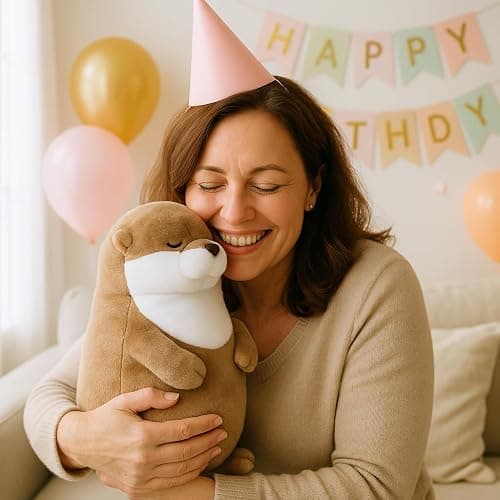 WEIGEDU Otter Stuffed Animals Sleeping Plush Toys with Embroidered Eyes for Boy Girl Kids Birthday Christmas Bedtime Gifts, 12 inches thumbnail 7