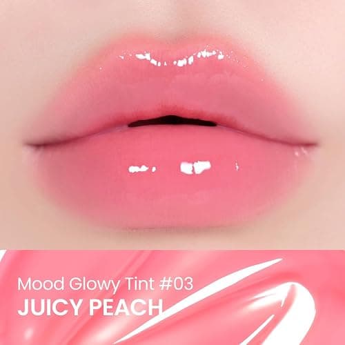 Peripera Mood Glowy Tint, Watery Glow Finish, Buildable Fresh Color, Lightweight, Long-Lasting, Non-Sticky, Korean Lip Tint (03 JUICY PEACH) thumbnail 7