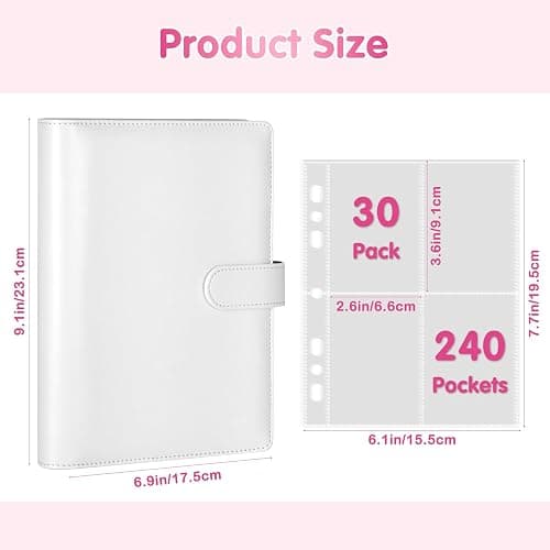 A5 Kpop Photocard Binder with 30 Pack 4-Pocket Card Pages, 6 Ring A5 Binder Card Collector Album with 240 Card Slots,PU Leather Binder Cover with Magnetic Buckle Closure for Organizing Trading Card thumbnail 3