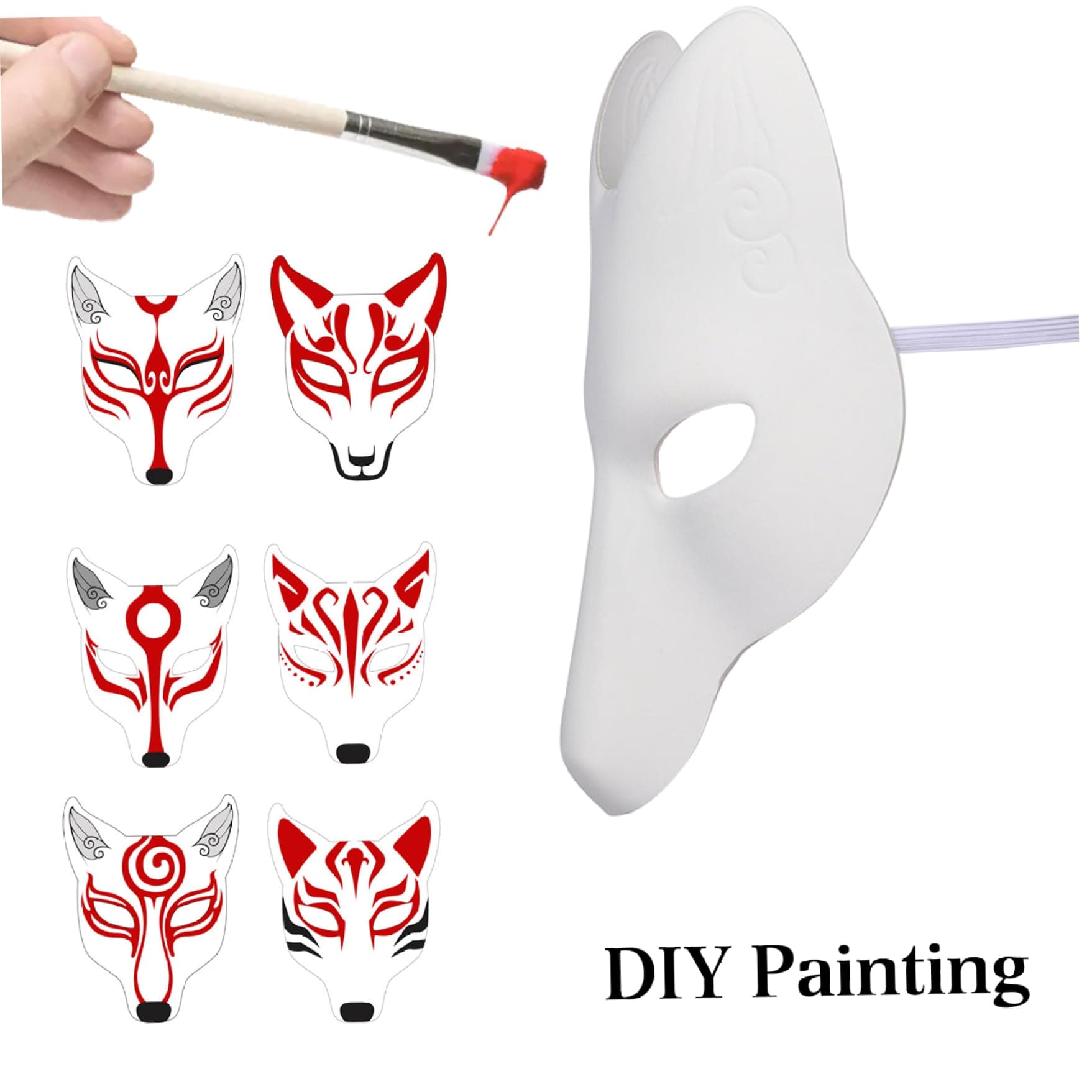 Therian Mask Halloween Fox Mask Leather Costume DIY Blank Mask Halloween Masks for Masquerade Costume Prop Toy Play thumbnail 6