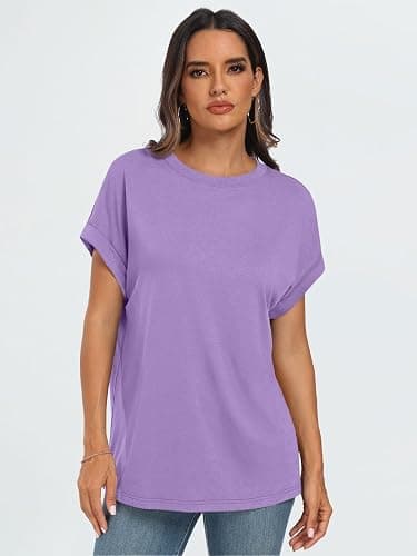 AUTOMET Womens Summer Tops Oversized Short Sleeve Business Casual T Shirts Trendy Fashion Clothes Spring Outfits 2025 thumbnail 2