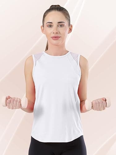 Bezioner Workout Tops for Women Quick Dry Tennis Golf Tank Tops Mesh Open Back Athletic Yoga Running Shirts Sleeveless thumbnail 2
