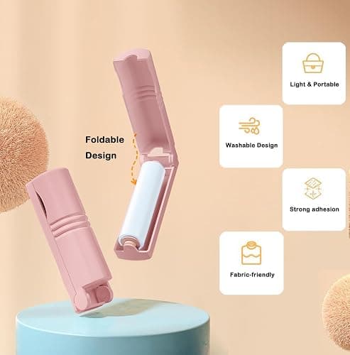 Mini Reusable Lint Roller 6 Pack, Washable Sticky Gel Lint Remover, Pink | Portable & Easy Carry, Foldable Design, Washable Sticky Gel, For Clothes & Luggage, Travel Ready thumbnail 6