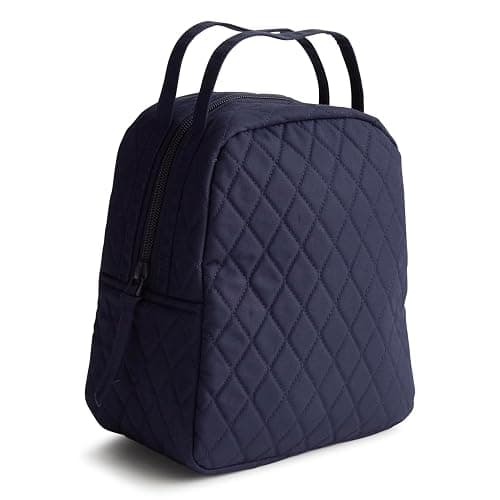 Vera Bradley Women's Premium Cotton Lunch Bag, Peacoat, One Size - Image 1