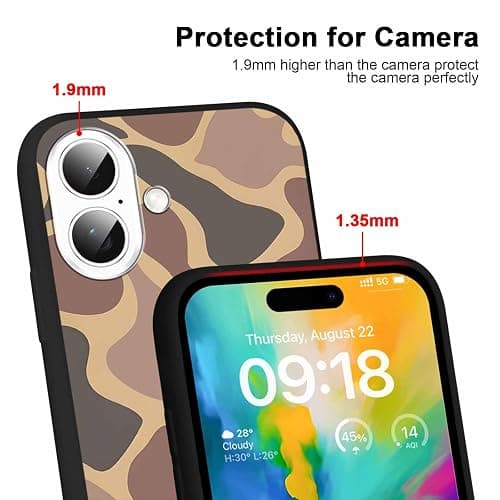 Yomjew 2 Pack Army Brown Camo Phone Case for iPhone 16 6.1 inches, Cool Durable Pattern Flag Anti-Scratch Soft Slim Flexible Protective Shockproof TPU Funda Cover for Men Boys thumbnail 4
