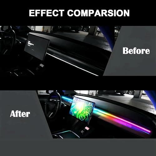 Goodream Interior Car Ambient Lighting Kit, 43.3 Inches RGB USB LED Ultrathin Acrylic Strip Lights Neon Accessories for Cars Truck SUV Center Console Dashboard with APP&Remote Control thumbnail 6