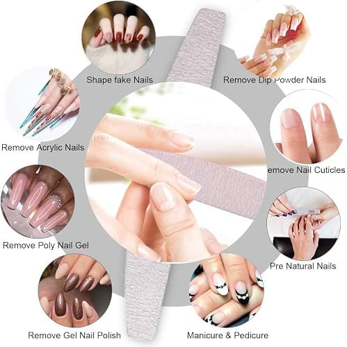 Professional Nail File Set - 6 Pcs 100/180 Grit Emery Boards for Gel, Acrylic & Natural Nails thumbnail 4