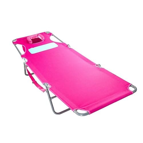 Ostrich the Ladies Comfort Lounger with Chest Support, Foldable and Portable Reclining Outdoor Patio Beach Lawn Camping Pool Tanning Chair, Pink thumbnail 5
