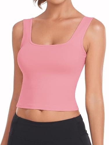 Porvike Sports Crop Tank Tops for Women Cropped Workout Tops Racerback Running Yoga Tanks Cotton Sleeveless Gym Shirts 3 Pack thumbnail 2