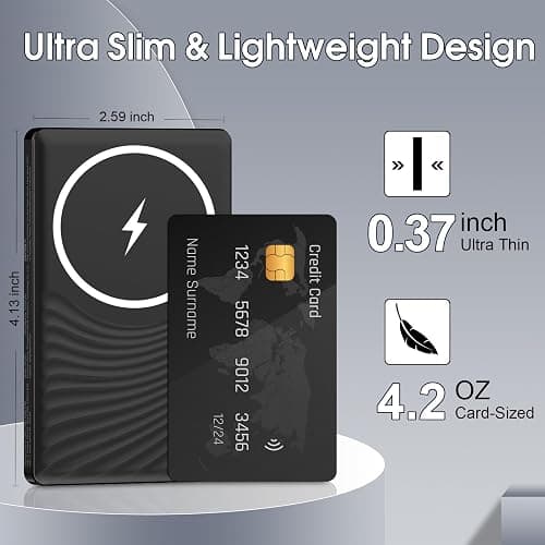 Magnetic Portable Charger PowerBank, 5,000mAh Mag Slim Wireless Power Bank with USB C PD 20W QC3.0 Wired Fast Charging, Battery Pack Compatible with iPhone 17/16/16 Pro/16 Pro Max/15/15 Pro Series thumbnail 4