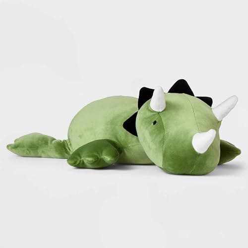 KOWSi® 1.4 LB Weighted Stuffed Triceratops Animals Plush - 16 Inch Squished Long Dinosaur Jumbo Pillow - Soft Green Dino Stuffed Animal Toy - Lumbar Back Cushion Soothing for Kids Adults (Triceratops) - 1.4 Lb Triceratops Plush thumbnail 7