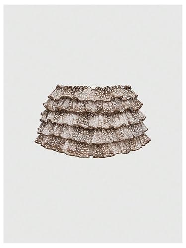 SweatyRocks Women's Animal Print Ruffle Shorts Layered Bow Low Rise Bloomers Shorts thumbnail 2