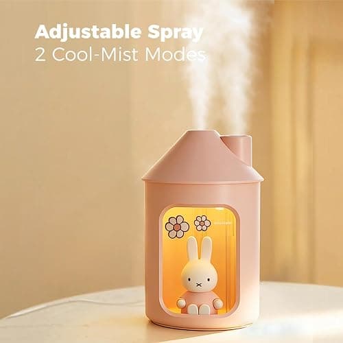 Mipow X Miffy Double Spray Humidifier 2.0 Smart App-Control RGB LED, Mini Cute Humidifier with Night Light, 500ml for Bedroom, Nursery/Office - Pink thumbnail 7