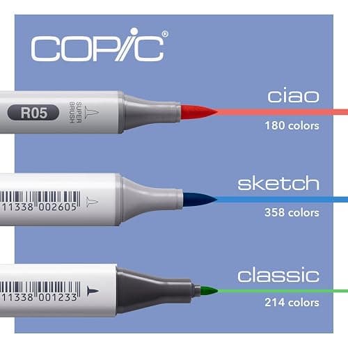 COPIC Sketch Lot de 72 Marqueurs de dessin Assortiment A thumbnail 7