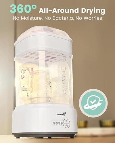 GROWNSY Bottle Sterilizer and Dryer, Compact Electric Steam Baby Bottle Sterilizer (Esterilizador de Biberones), Bottle Sanitizer for Baby Bottles, Pacifiers, Pump Parts thumbnail 3