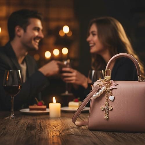wavaiov Cross Keychain Heart Butterfly Bag Charm Key Chain Accessories, Rhinestone Sparkling Keychain for Women Car Key Ring Bag Purse ﻿ ﻿ thumbnail 7