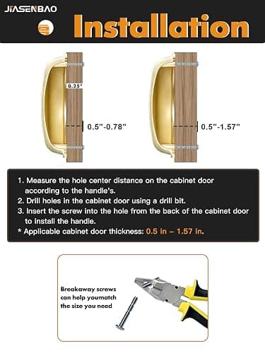 JIASENBAO Brushed Gold Cabinet Cup Pulls 3" Hole Center 10 Pack Brass Drawer Pulls Kitchen Hardware Cabinet Handles Dresser Handles Knobs thumbnail 7