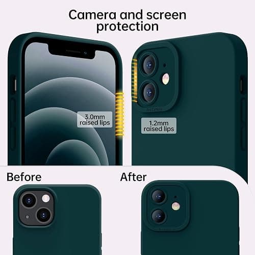 Kiresen Designed for iPhone 12 Case with Screen Protector - Upgraded Camera Protection - Wireless Charging Compatible - Silicone Protective Phone Case 6.1" for Men Women Girls - Pine Green thumbnail 4