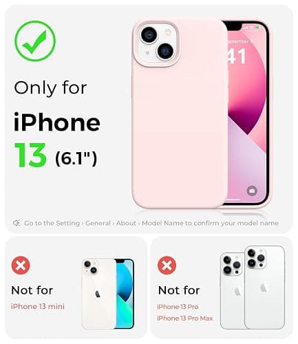 AOTESIER Magnetic for iPhone 13 Case, [Compatible with MagSafe][Military Shockproof Protection] Food Grade Silicone Case with Soft Anti-Scratch Microfiber Lining, 6.1 inch, Chalk Pink thumbnail 6