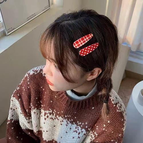 Lemeilleur 12 PCs (6 Pairs) 2.1 Inches, Retro Hair Clips Non Slip Vintage Snap Barrettes Hair Accessories Polka Dot Hair Pins for Girls Toddlers Kids thumbnail 4