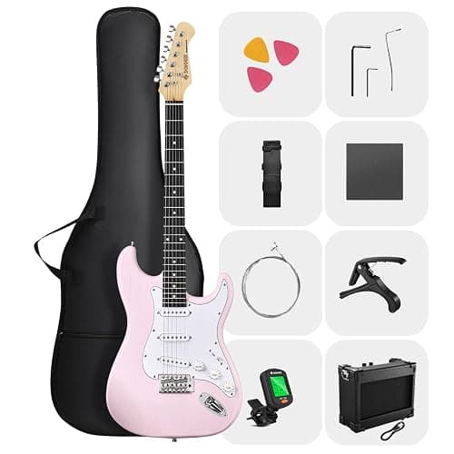 DONNER DST-80 Electric Guitar 39” Beginner Electric Guitar Kit with Amp, Classic SSS Pickup Complete with Gig Bag, Tuner, Capo, Strap, Picks, and Free Online Lessons - Image 1