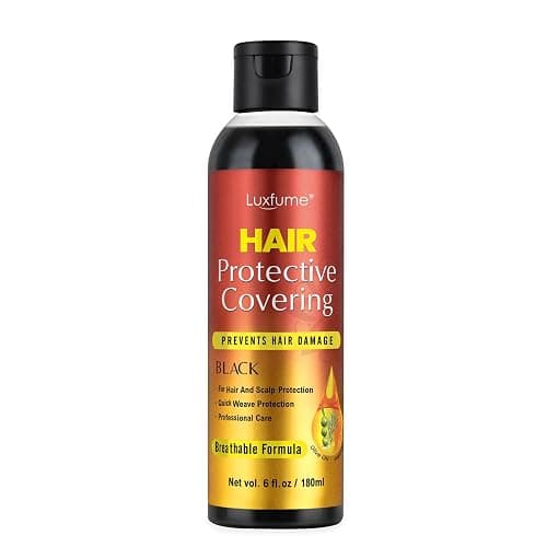 Luxfume Quick Weave Protective Shield, Weave Glue for Quick Dry, Hair Protective Liquid Cap for Hair and Scalp Protection, Easy to Apply and Comfortable (6.oz,Black) - Image 1