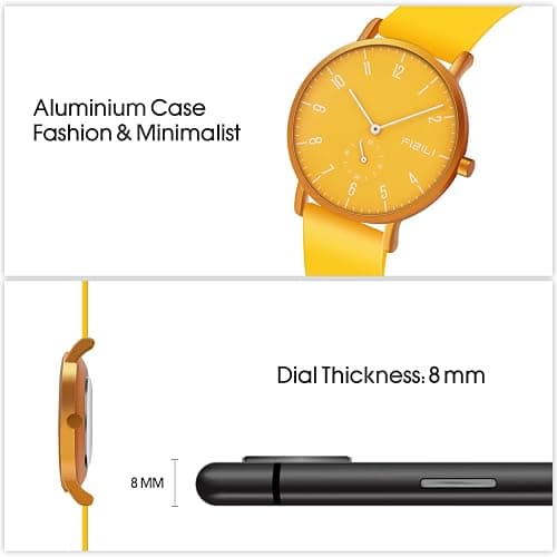 OXFANITE Men's Watch Ultra-Thin Minimalist Waterproof-Fashion Watch for Men or Women with Silicone Band Wrist Watches thumbnail 6