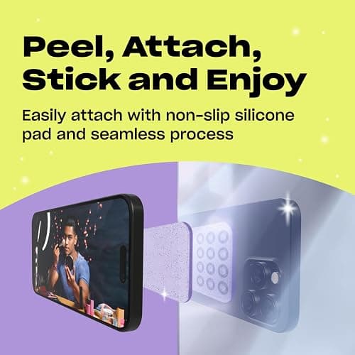 OCTOBUDDY Diamonds - Silicone Suction Phone Case Adhesive Mount - Hands-Free Grip with 24 Suction Cups for Videos & Selfies - 2.6" x 3.9", Legacy thumbnail 3