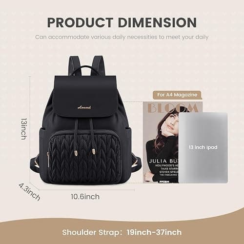 LOVEVOOK Mini Backpack for Women,Small Backpack Purse for Travel Work Cute Backpack Daypack With Anti-theft Pocket Mini Bag for Daily College Shopping thumbnail 3