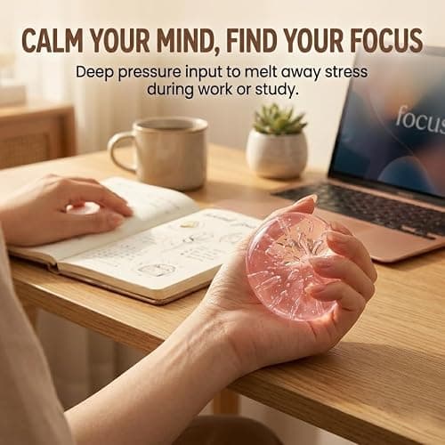 Coconut Oil Squishy, Coconut Oil Stress Ball, Improving Focus, Or Easing Tension During Study, Work, Or Relaxation, Non-Sticky (Blue) thumbnail 5