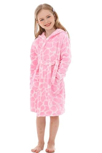 XINNE Toddler Robes Cute Pattern Bathrobe Unisex Kids Robe Baby Flannel Hoodie Pajamas Sleepwear - Image 1