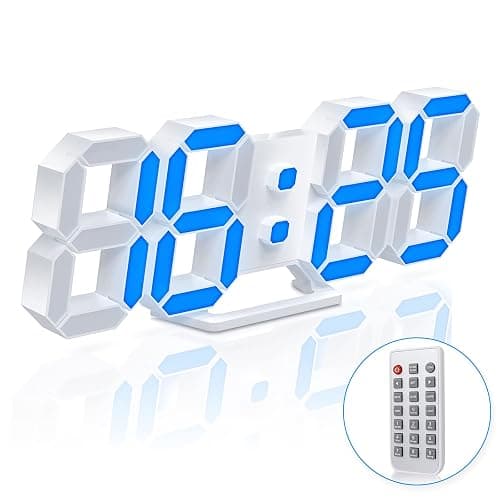 EDUP HOME 3D LED Neon Digital Desk Wall Alarm Clock RGB Night Light 7 Colors 9.7" with Remote Control for Bedroom/Living Room/Kitchen/Office, Adjustable Brightness,12/24 Hr, Time/Date/Temperature - Image 1