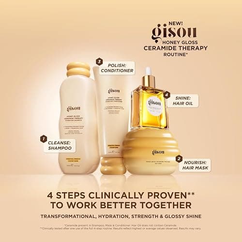 Gisou Honey Gloss Hair Therapy Trio - Mini Shampoo, Mini Hair Mask and Mini Conditioner for Smoother, Stronger and Glossier Hair thumbnail 7