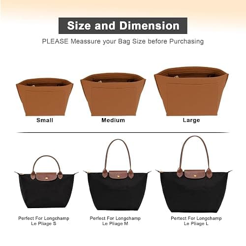 LOUKAYCCI Purse Organizer Insert for Le Pliage Medium Handbags Insert Organizer (Brown, Medium) thumbnail 4