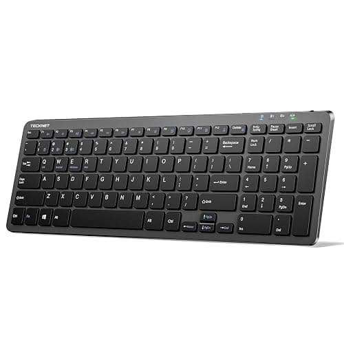 TECKNET Wireless Bluetooth Keyboard Rechargeable - Ultra Slim 2.4G+BT Keyboard with Number Pad, Low Profile Compact Silent Keyboards for Laptop, Computer, PC, Tablet, Multi Devices Easy Switch thumbnail 8